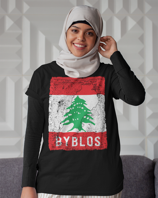 Lebanon Flag, Map & City - Byblos Unisex T-shirt