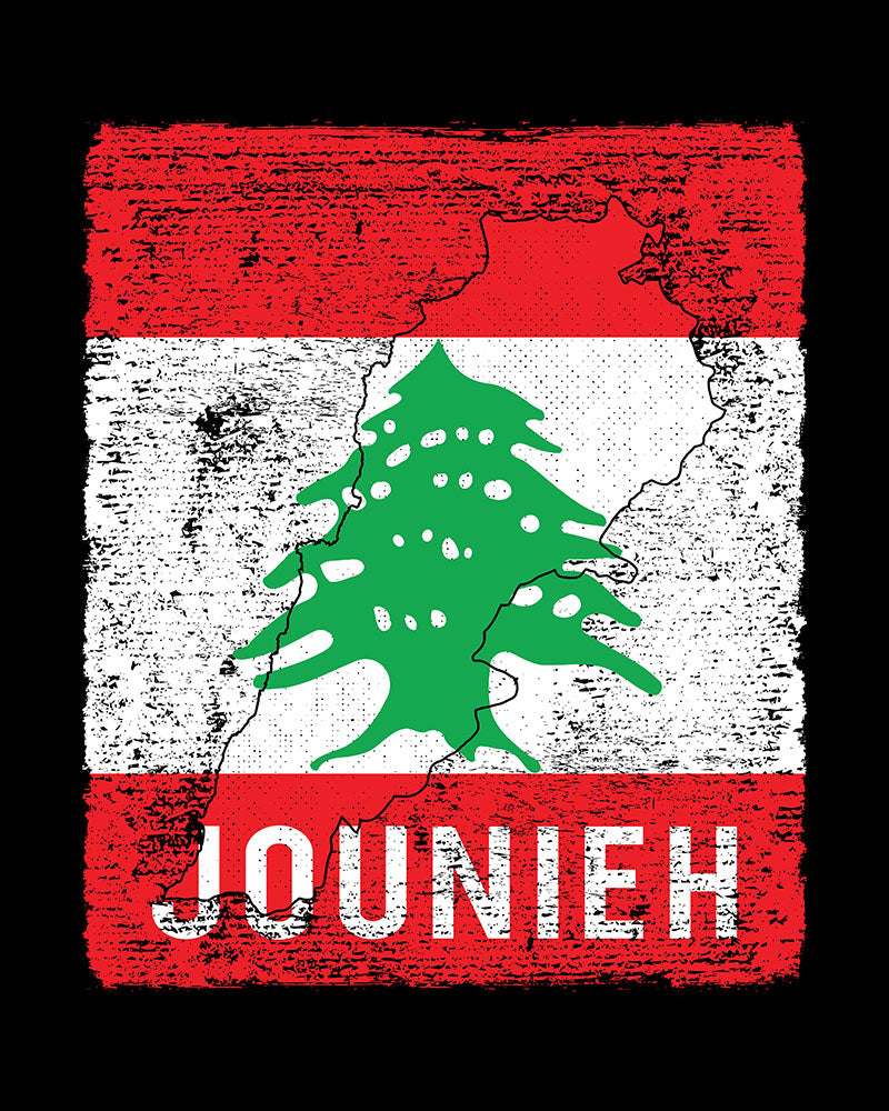 Lebanon Flag, Map & City - Jounieh Unisex T-shirt