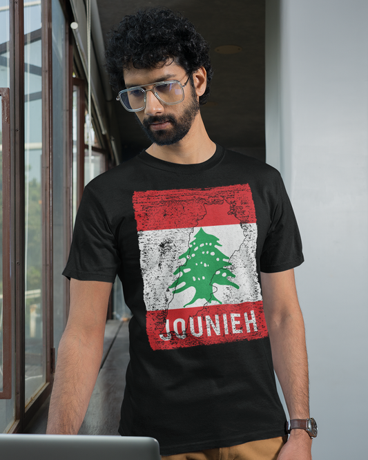 Lebanon Flag, Map & City - Jounieh Unisex T-shirt