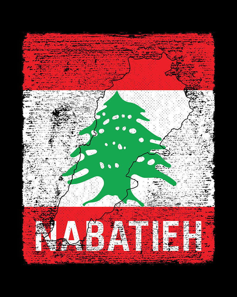 Libanon Flagge, Karte & Stadt - Nabatieh Unisex T-Shirt