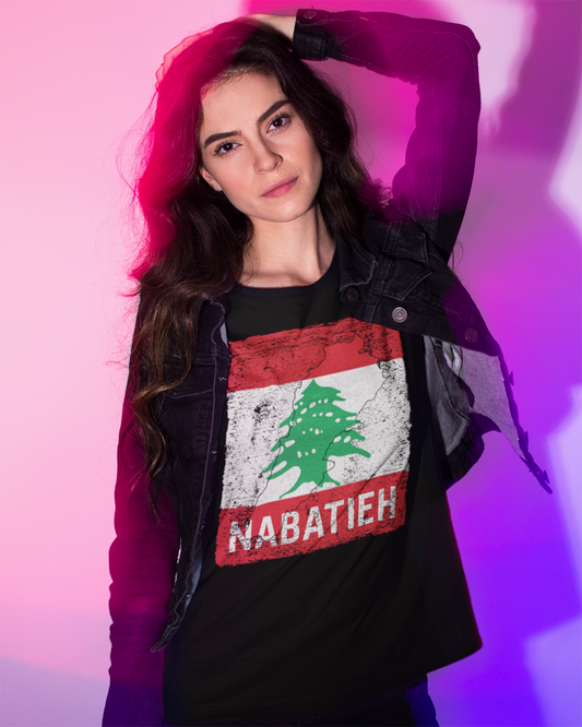 Lebanon Flag, Map & City - Nabatieh Unisex T-shirt