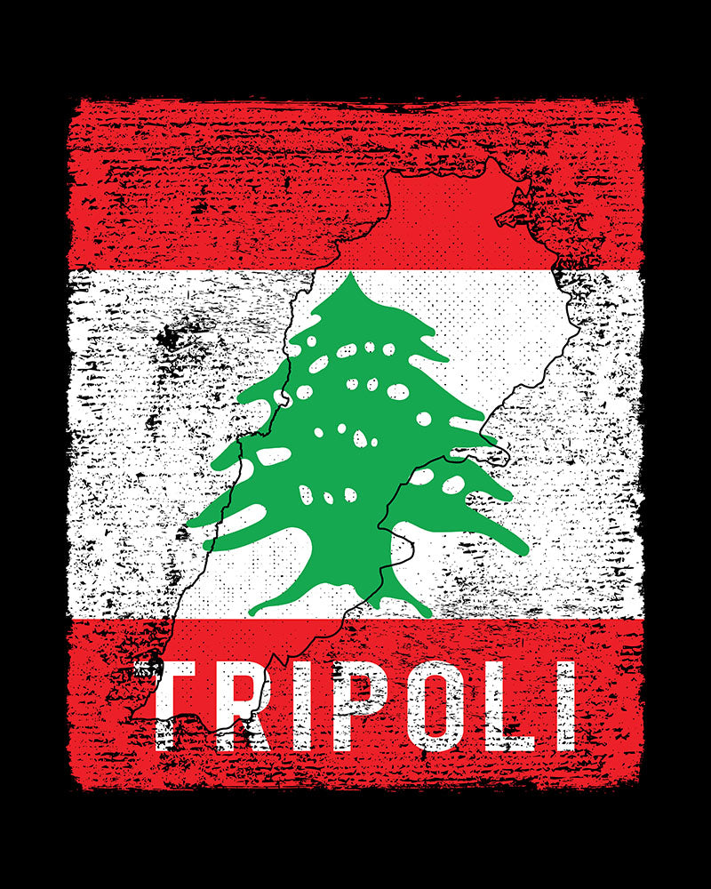 Libanon Flagge, Karte & Stadt - Tripolis Unisex T-Shirt