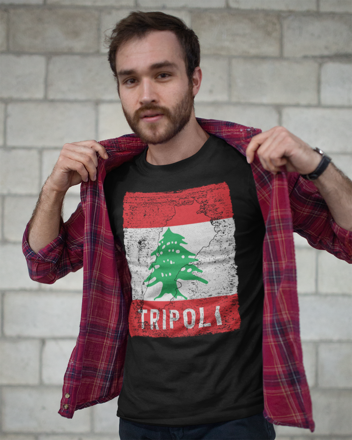 Lebanon Flag, Map & City - Tripoli Unisex T-shirt