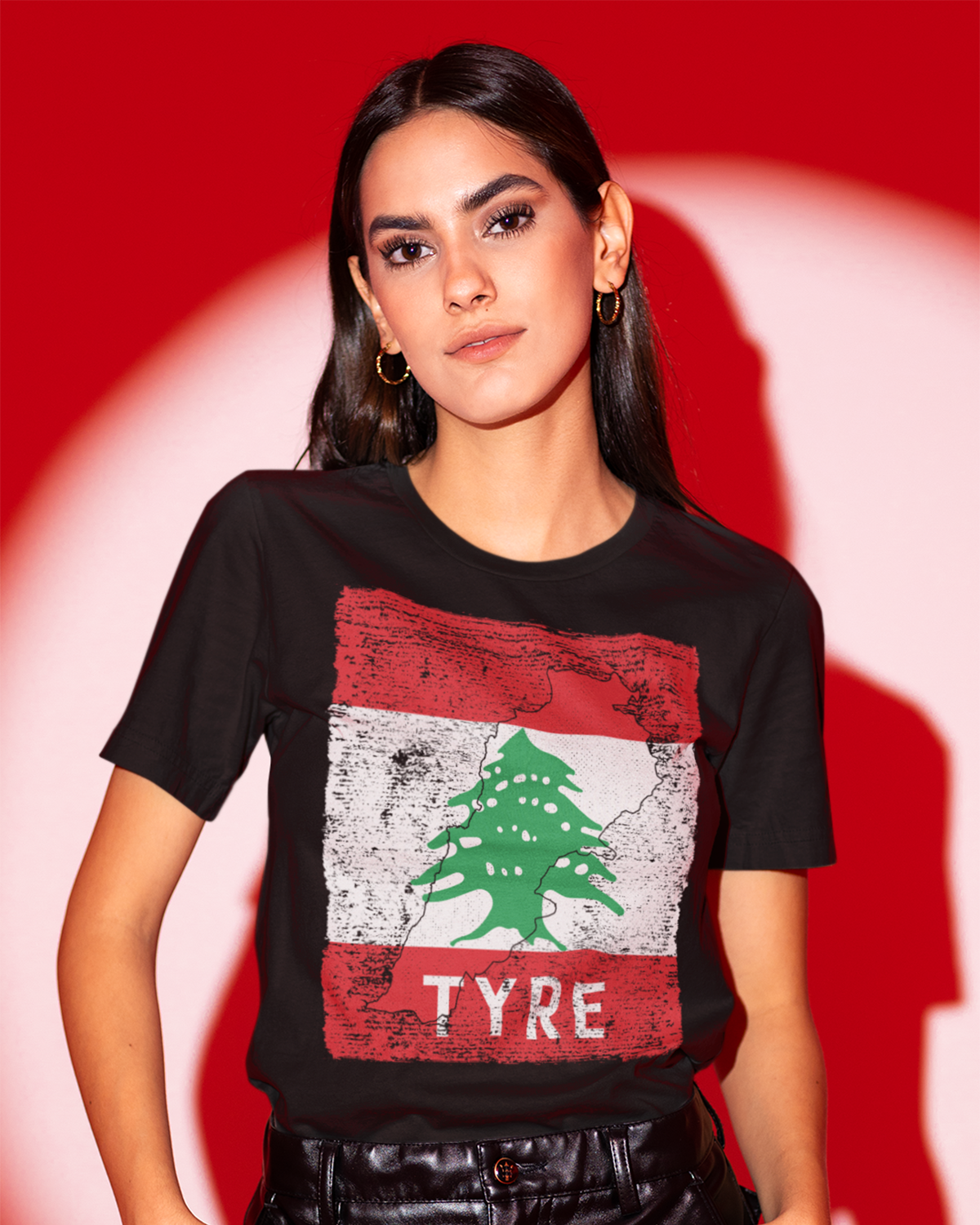 Lebanon Flag, Map & City - Tyre Unisex T-shirt