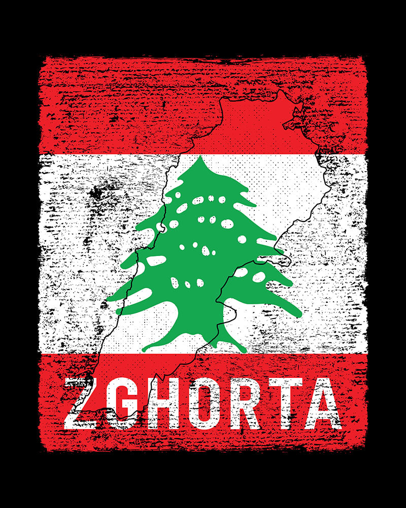 Libanon Flagge, Karte & Stadt - Zghorta Unisex T-Shirt