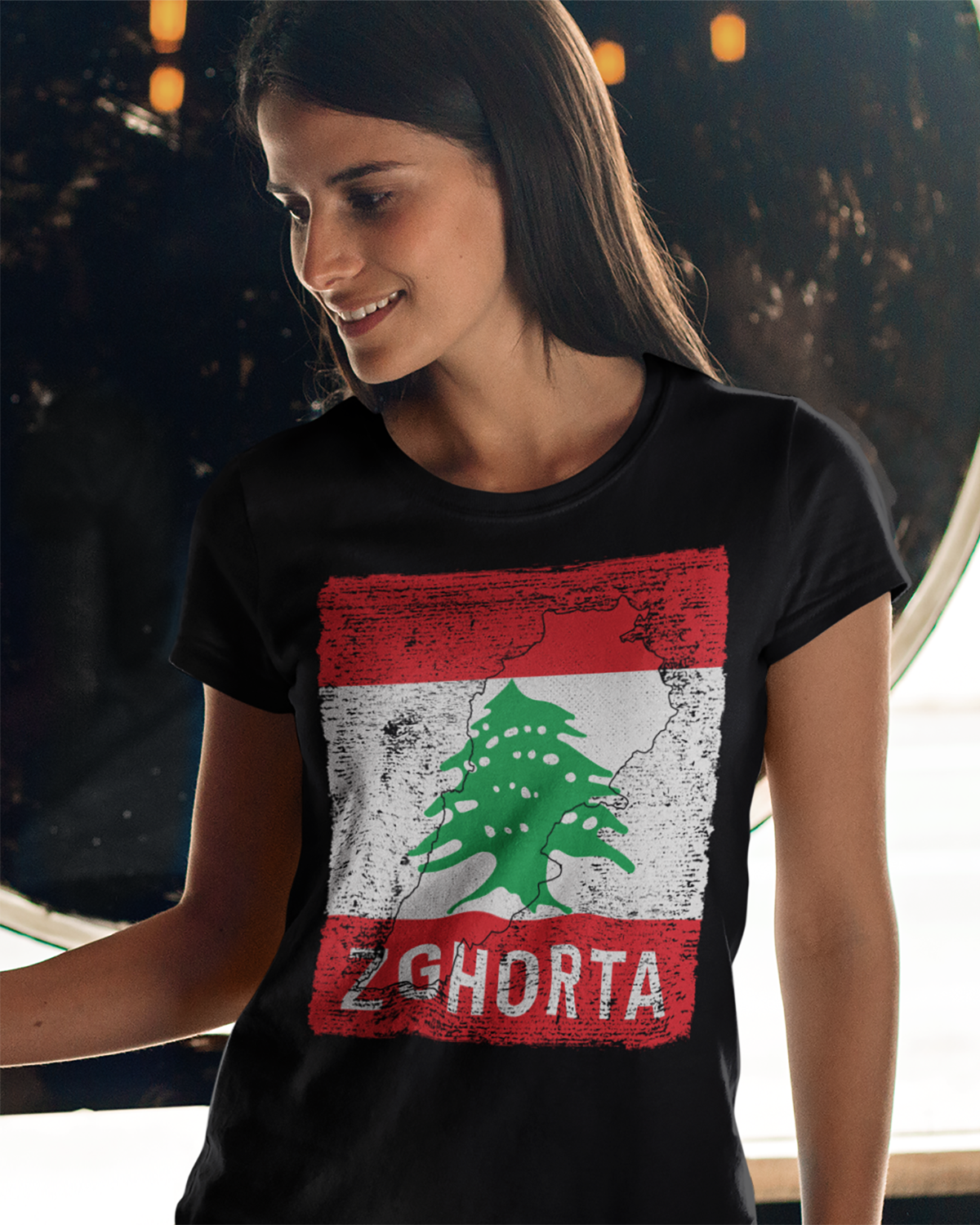 Libanon Flagge, Karte & Stadt - Zghorta Unisex T-Shirt