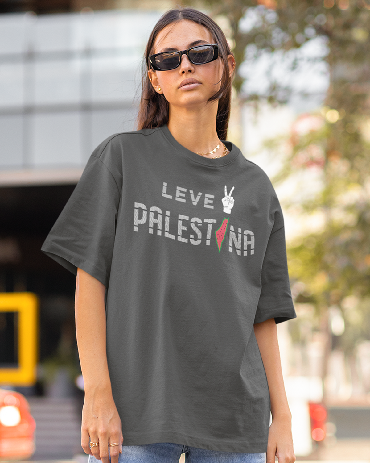 Leve Palestina - Kufiyah Oversized Faded T-shirt
