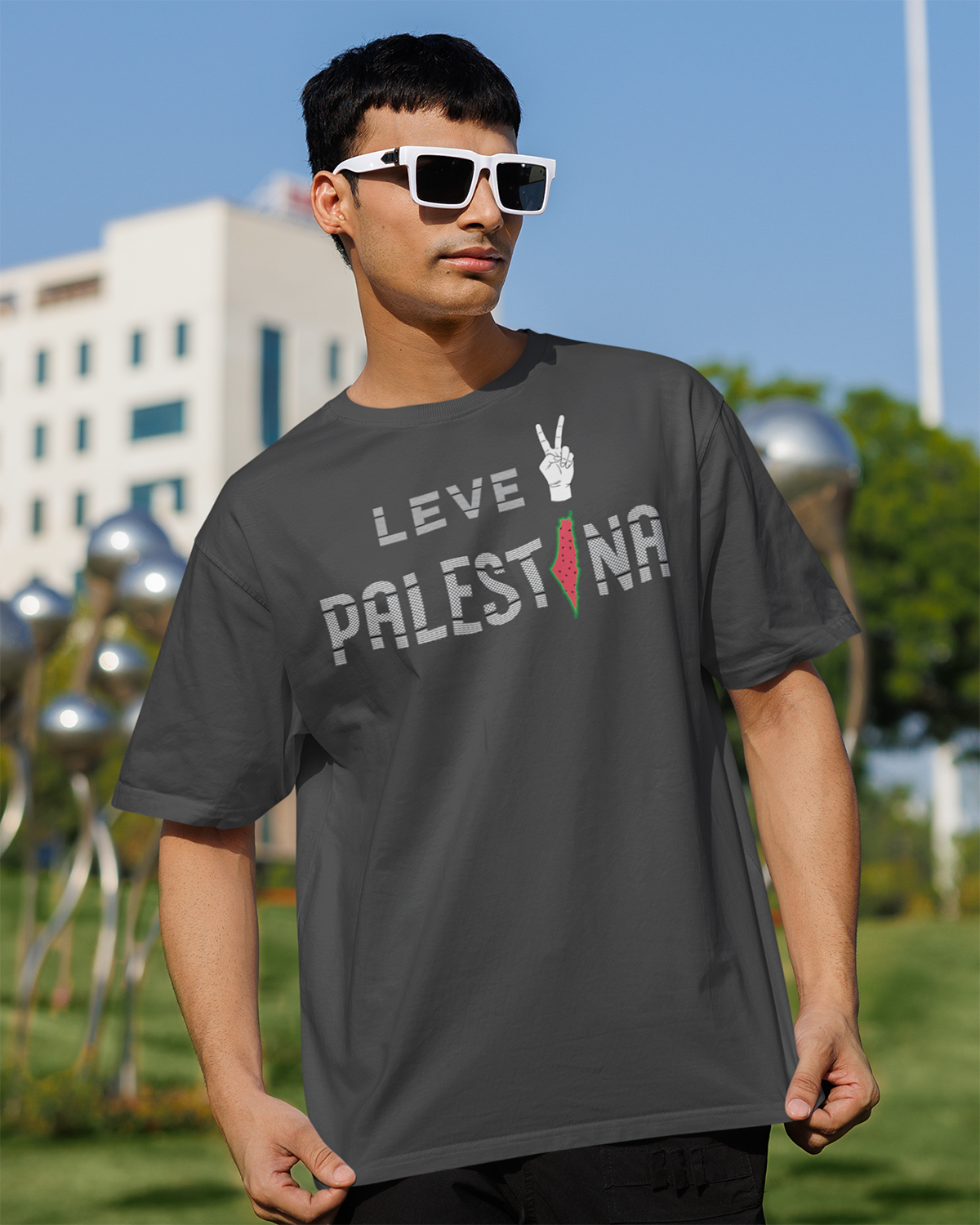 Leve Palestina - Kufiyah Oversized Faded T-shirt