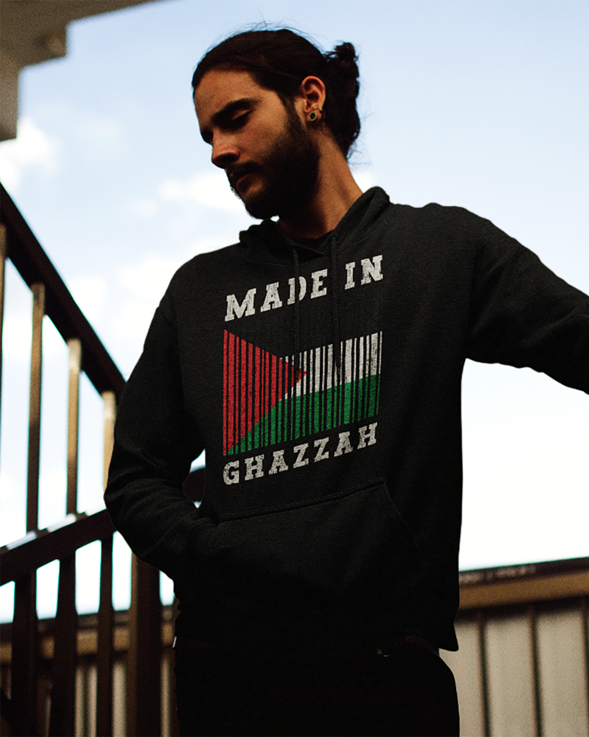 Fabriqué à Ghazzah - Sweat à capuche unisexe