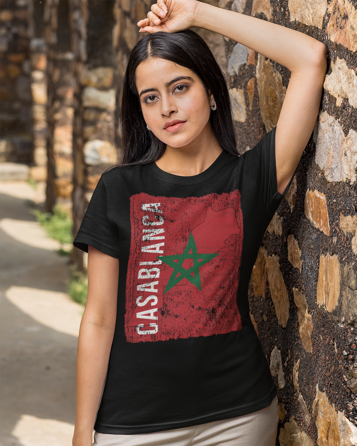 Morocco Flag, Map & City - Casablanca Unisex T-shirt