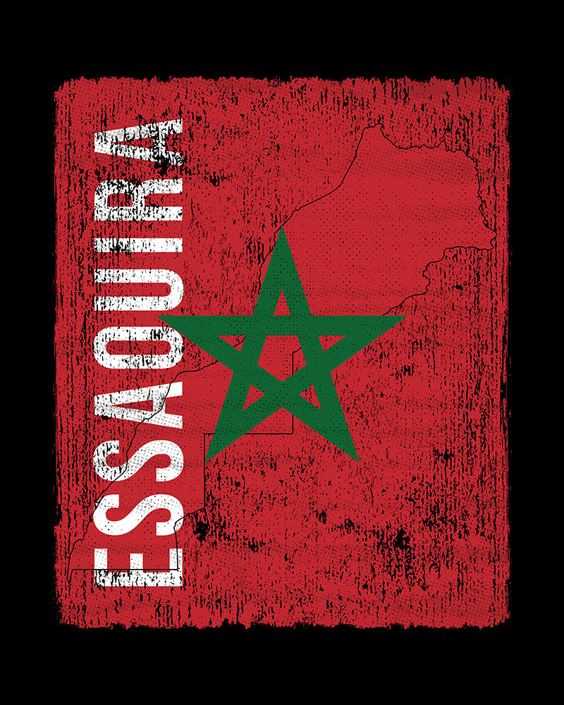 Morocco Flag, Map & City - Essaouira Unisex T-shirt