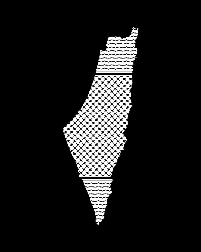 Carte de la Palestine avec motif Kufiya T-shirt unisexe