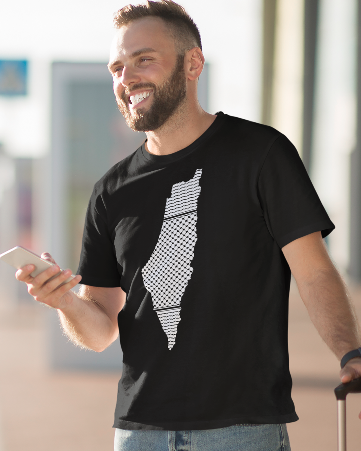 Palestine Map with Kufiya Pattern Unisex T-shirt – ArabRoots