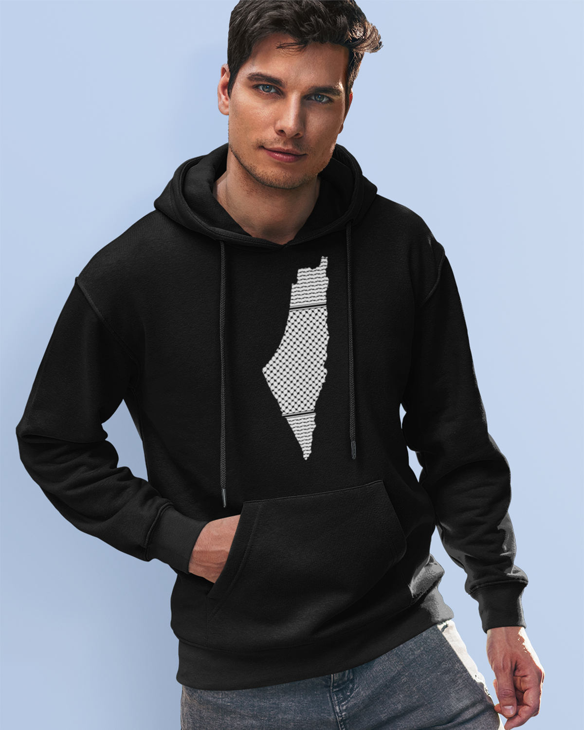 Palästina-Karte mit Kufiya-Muster Unisex-Hoodie