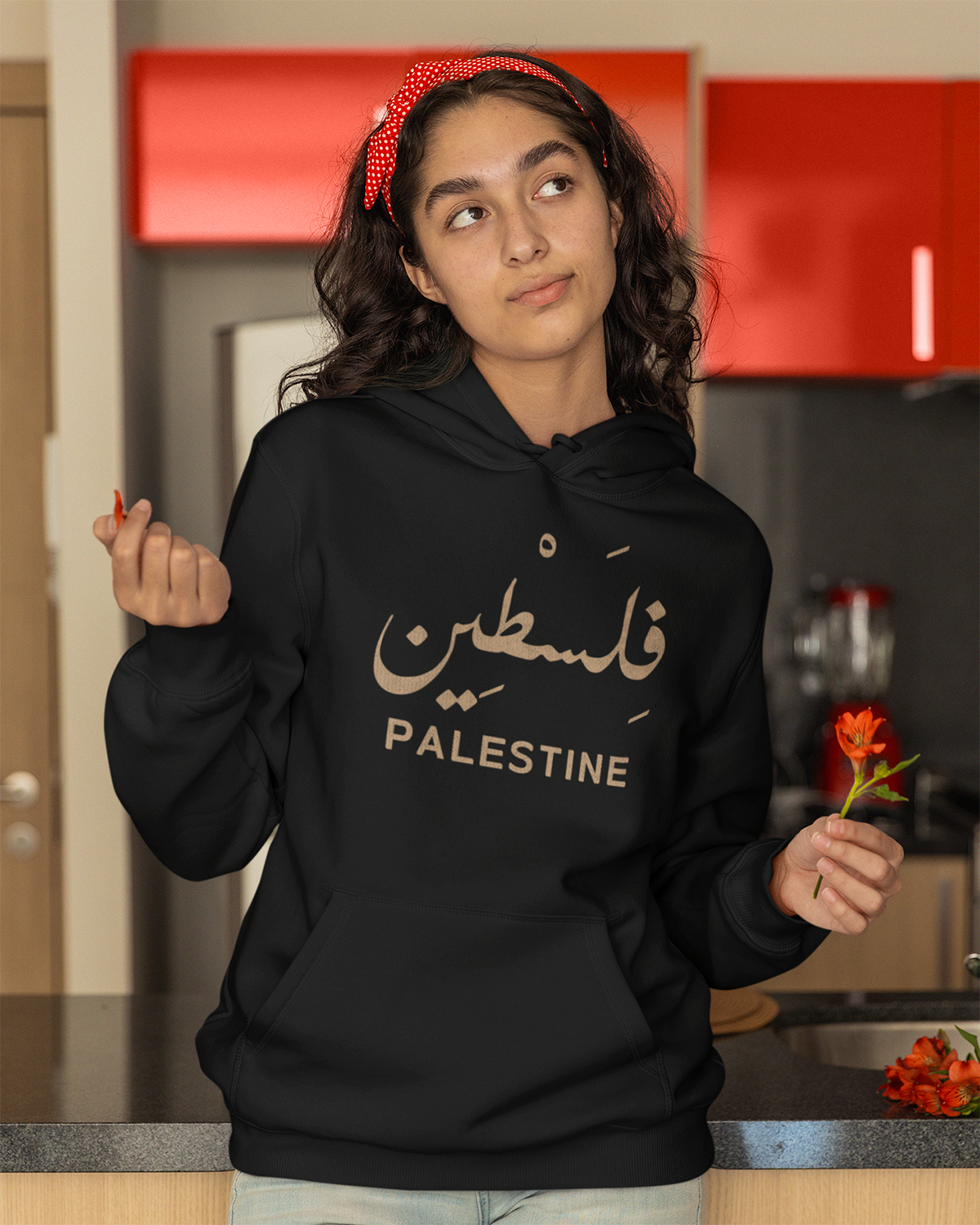 Palestine + Script arabe V5 Sweat à capuche unisexe