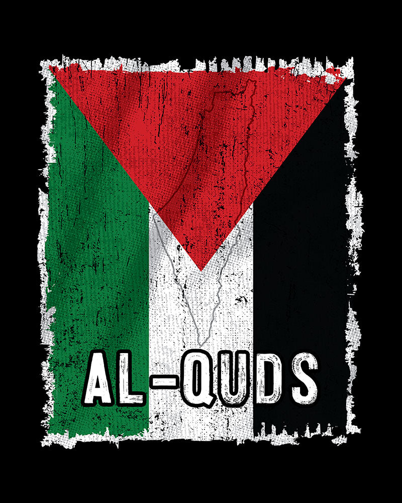 Drapeau et ville de Palestine - T-shirt unisexe Al-Quds