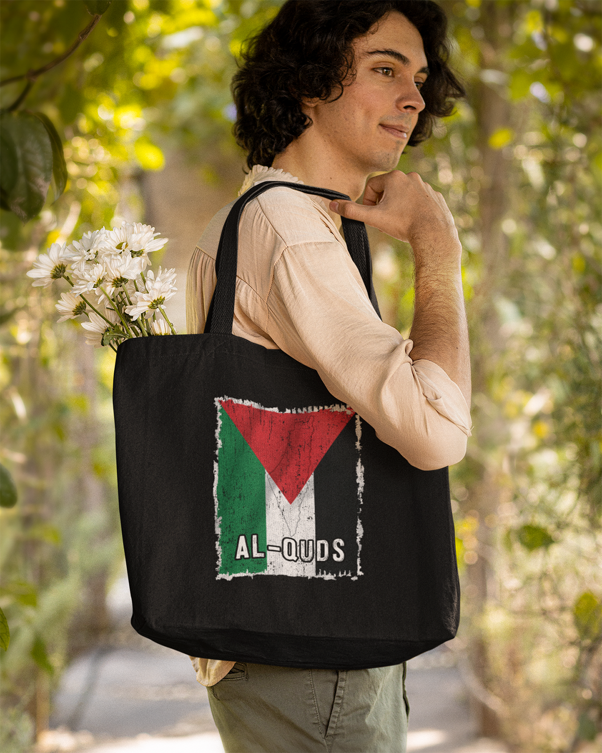 Drapeau et ville de Palestine - Sac fourre-tout écologique Al-Quds