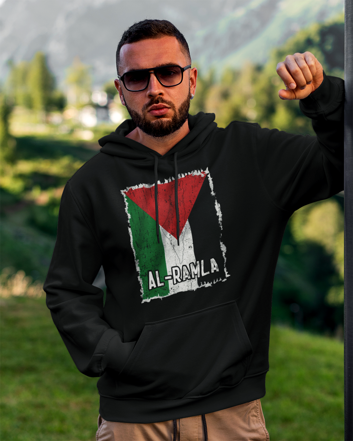 Drapeau et ville de Palestine - Sweat à capuche unisexe Al-Ramla