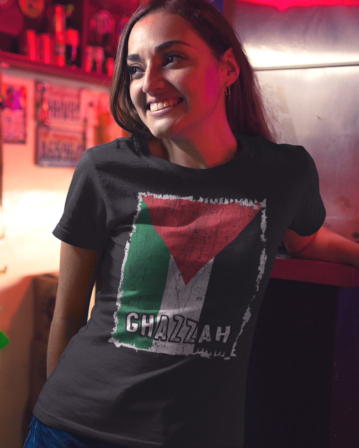 Palästina Flagge &amp; Stadt - Ghazzah Unisex T-Shirt