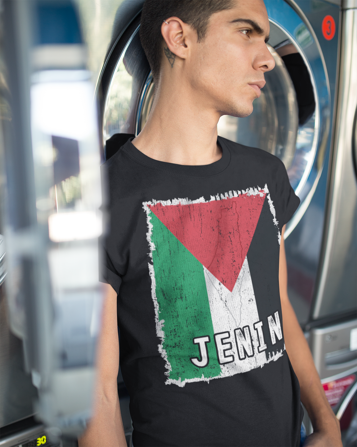 Palästina Flagge &amp; Stadt - Jenin Unisex T-Shirt