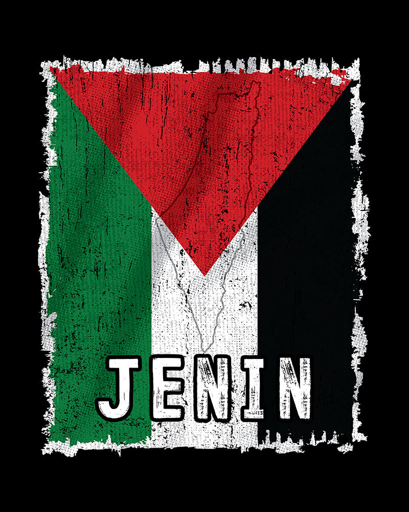 Palästina-Flagge und Stadt – Jenin Öko-Einkaufstasche