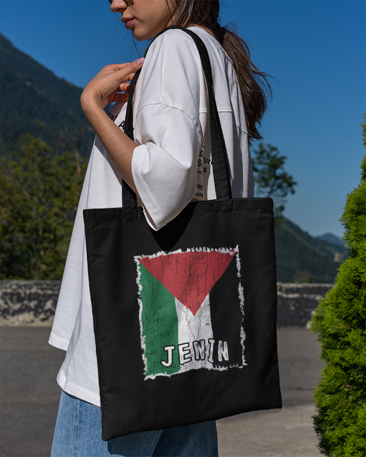 Drapeau et ville de Palestine - Sac fourre-tout écologique de Jénine