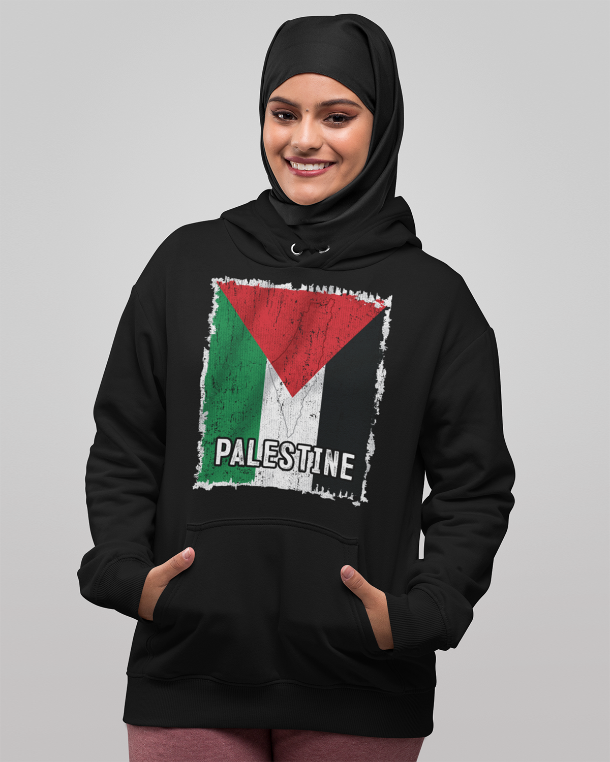 Sweat à capuche unisexe drapeau palestinien