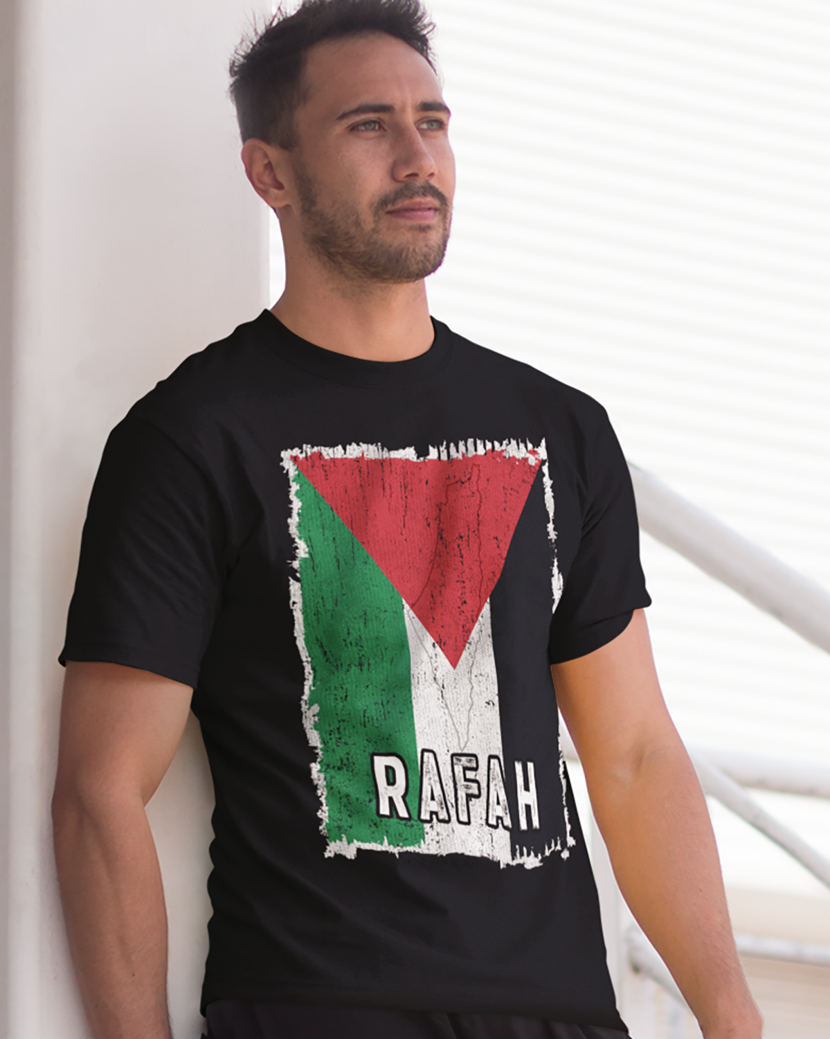 Palästina-Flagge und Stadt – Rafah Unisex T-Shirt