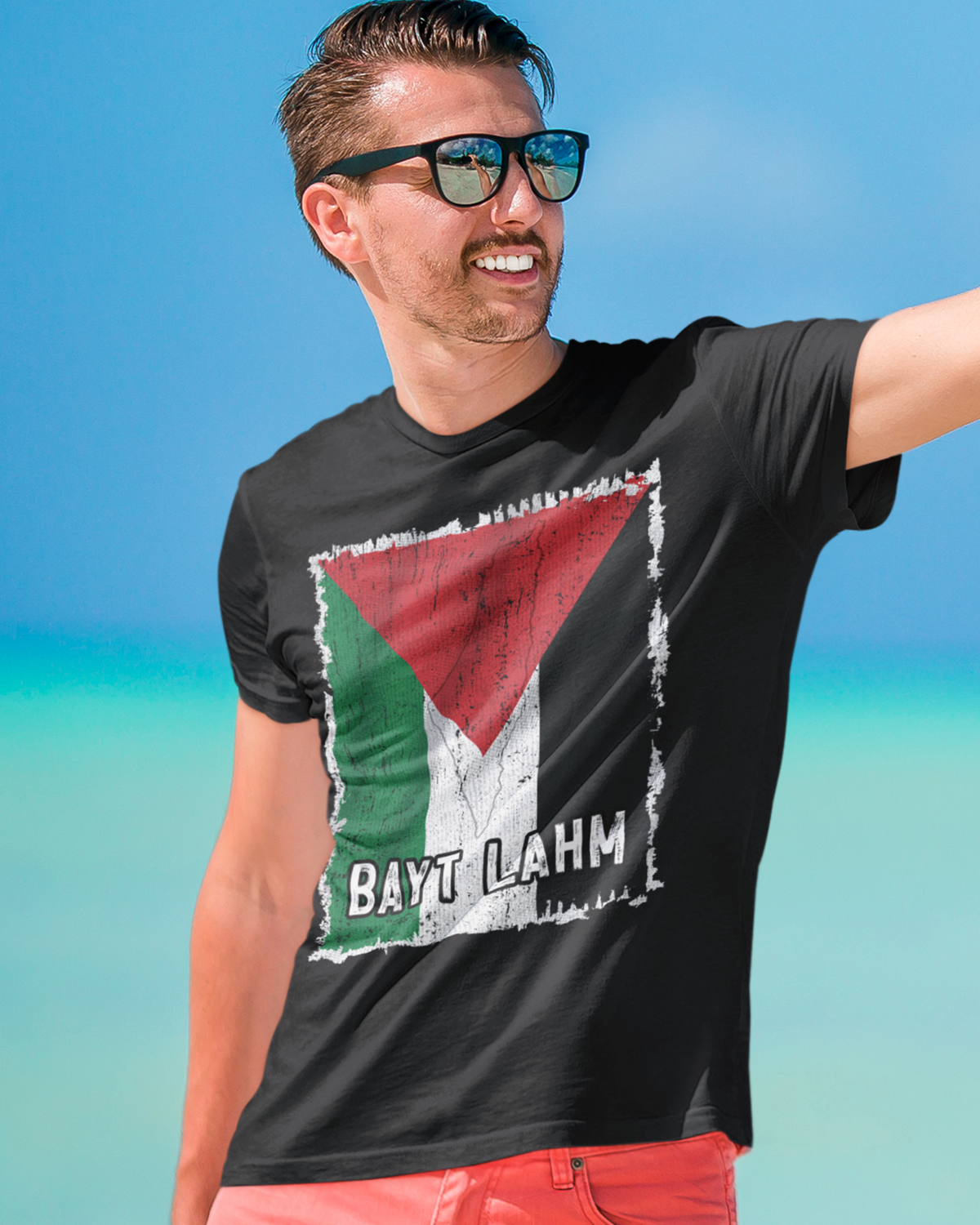 Palästina Flagge &amp; Stadt – Bayt Lahm Unisex T-Shirt