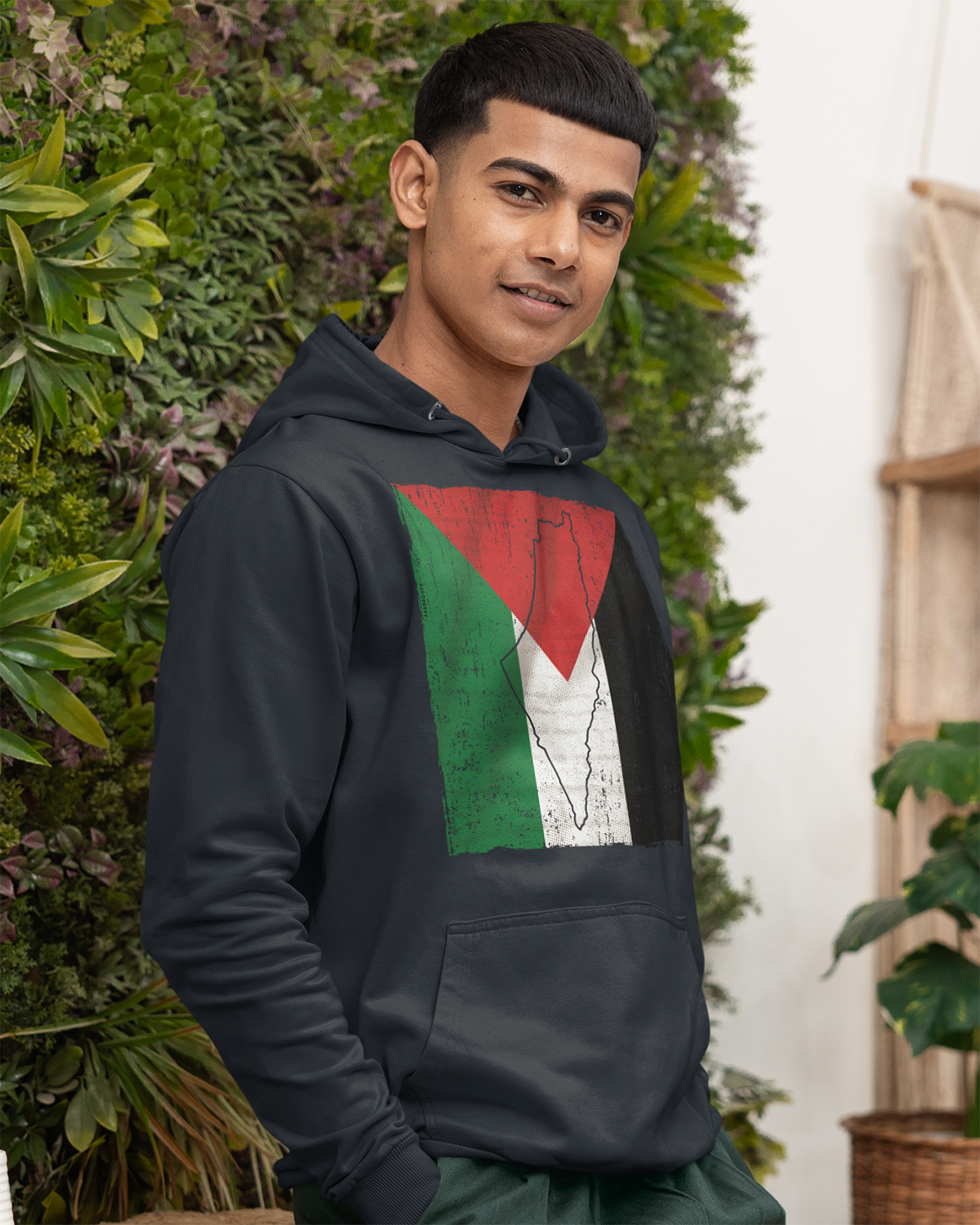Palestine - Flag and Map Unisex Hoodie