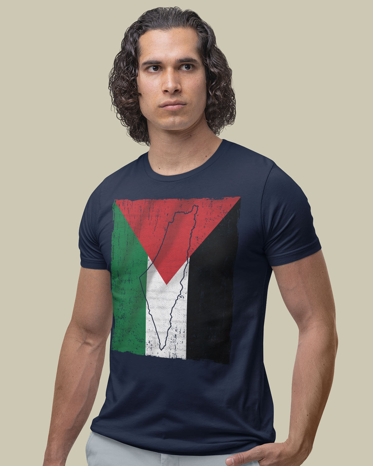 Palestine - Flag and Map Unisex T-shirt