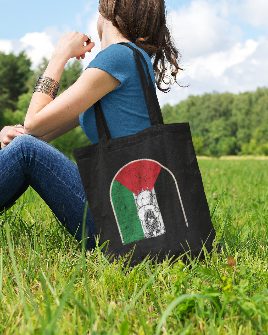 Palestine - Retro Vintage Flag with Handala Eco Tote Bag