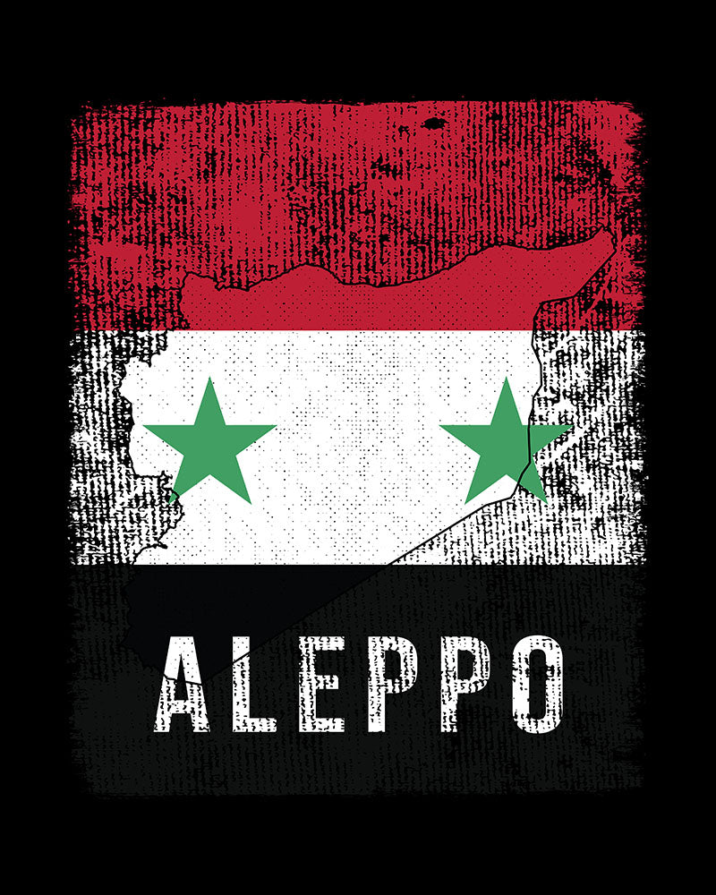 Syrien Flagge, Karte & Stadt - Allepo Unisex T-Shirt