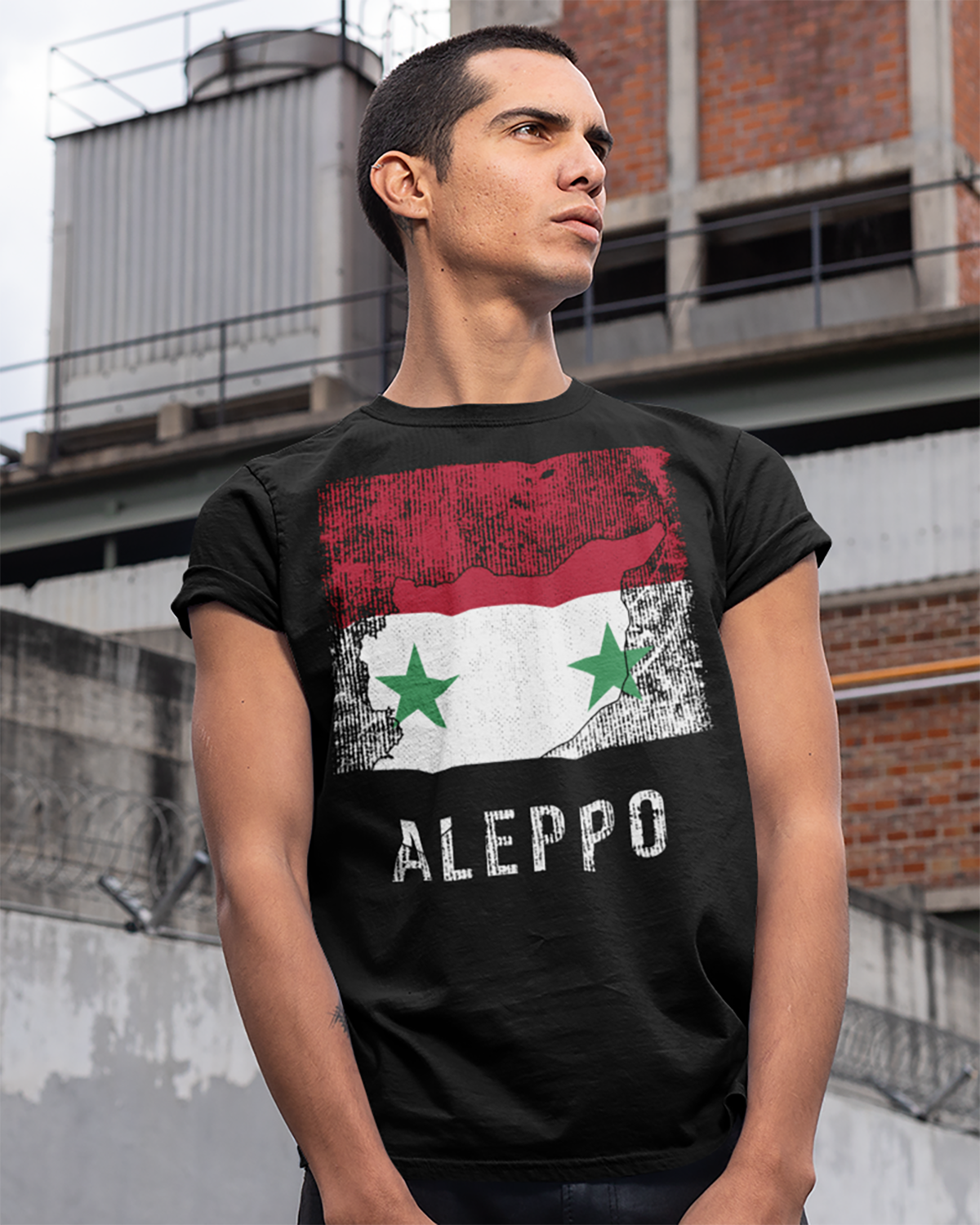 Syrien Flagge, Karte & Stadt - Allepo Unisex T-Shirt