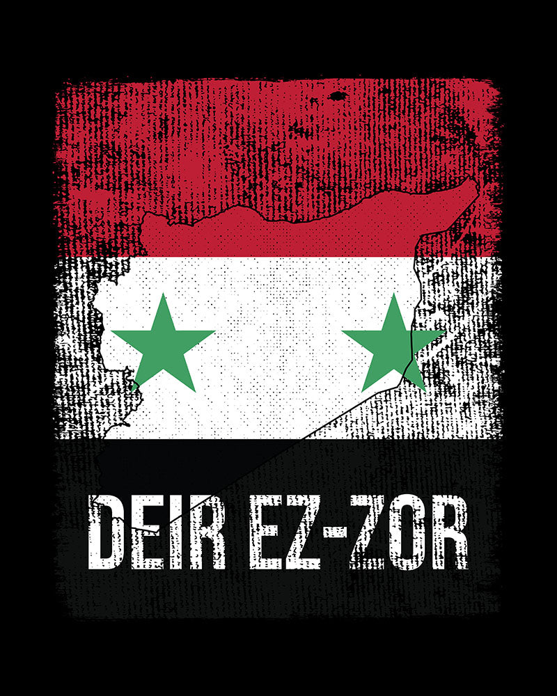 Syrien Flagge, Karte & Stadt - Deir ez-Zor Unisex T-shirt