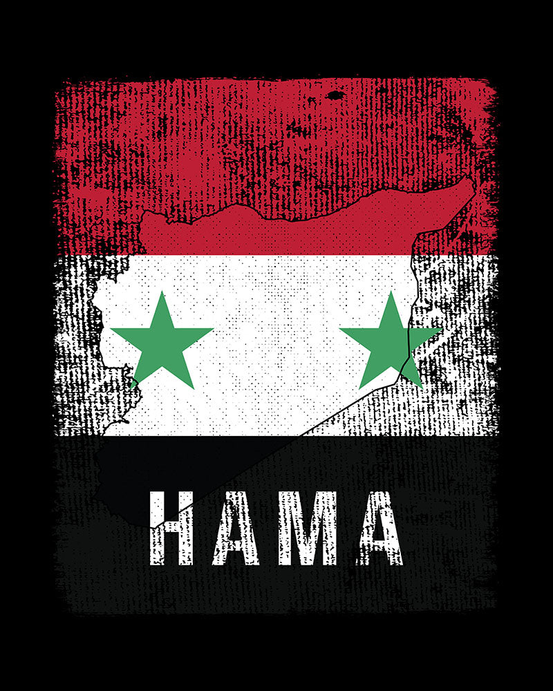 Syrien Flagge, Karte & Stadt - Hama Unisex T-Shirt