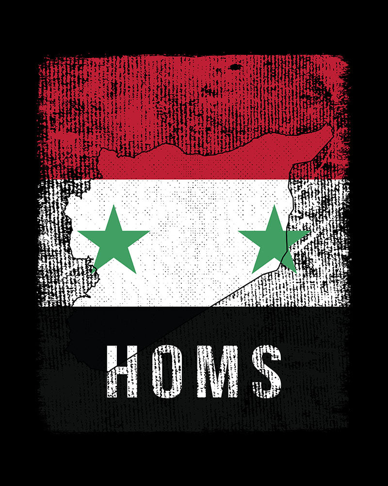 Syrien Flagge, Karte & Stadt - Homs Unisex T-Shirt