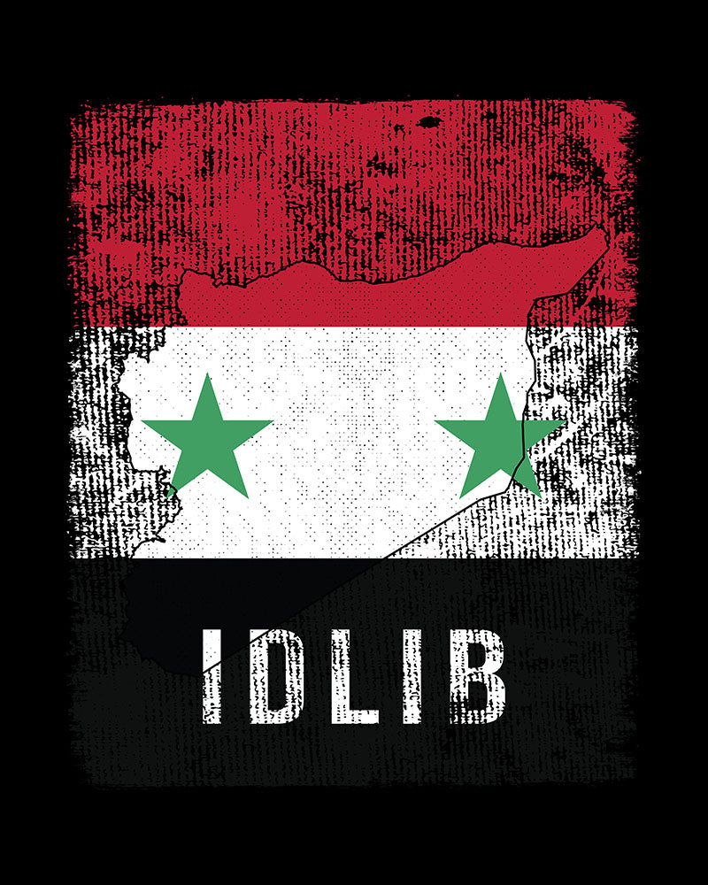 Syrien Flagge, Karte & Stadt - Idlib Unisex T-Shirt