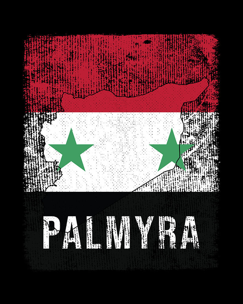 Syrien Flagge, Karte & Stadt - Palmyra Unisex T-Shirt