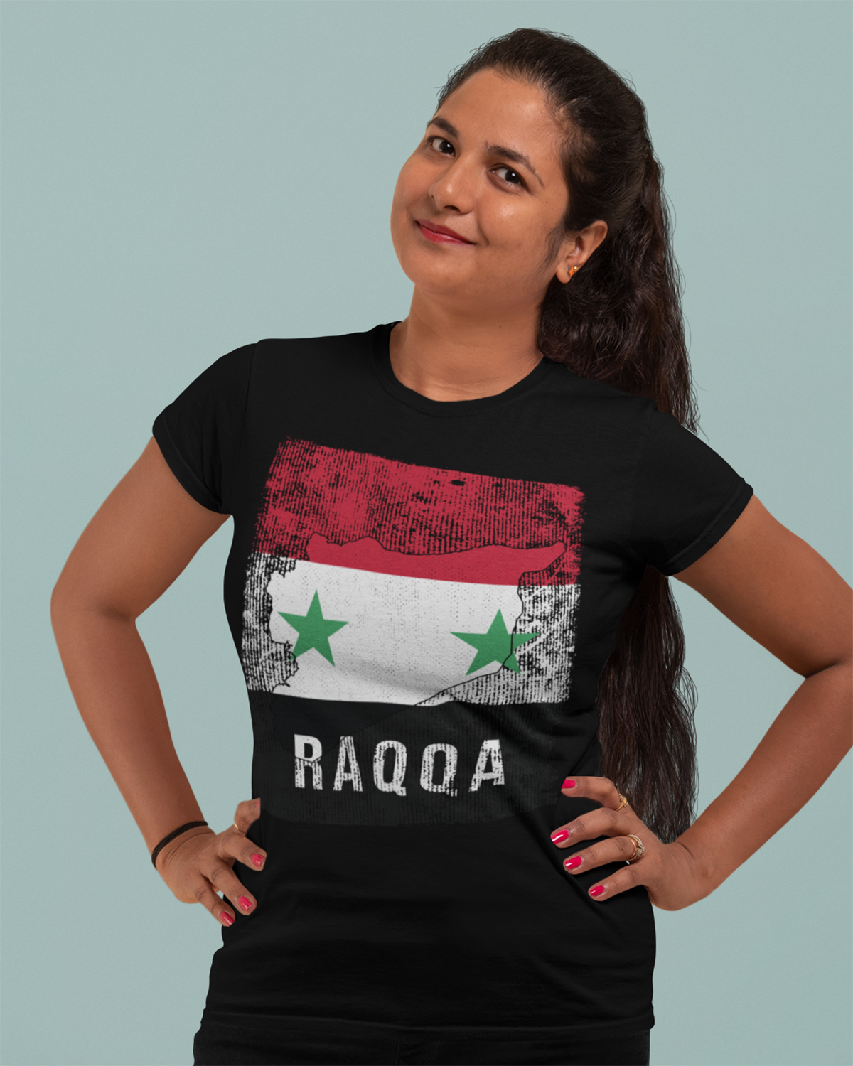 Syria Flag, Map & City - Raqqa Unisex T-shirt