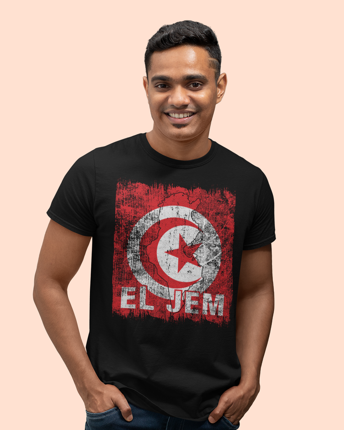 Drapeau et ville tunisiens - T-shirt unisexe El Jem