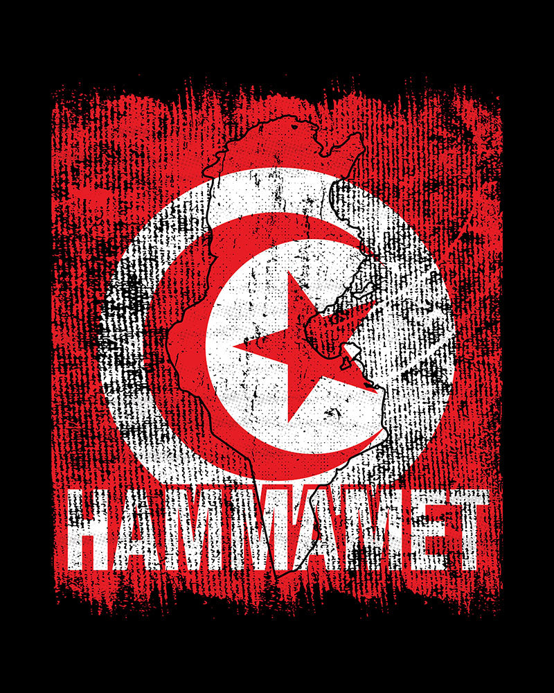 Drapeau et ville de Tunisie - Hammamet T-shirt unisexe