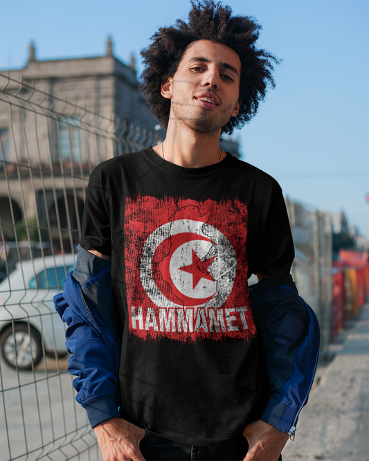 Tunisia Flag & City - Hammamet Unisex T-shirt