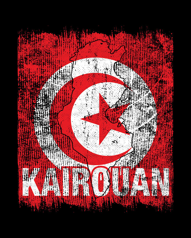 Drapeau et ville de Tunisie - Kairouan T-shirt unisexe