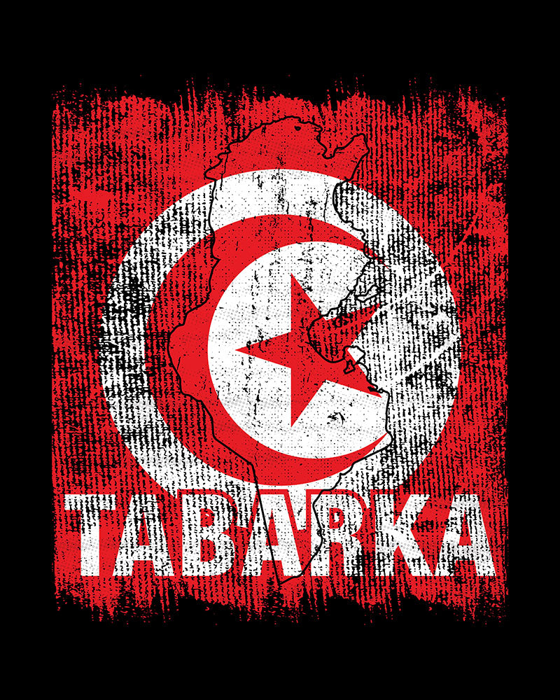 Drapeau et ville de Tunisie - Tabarka T-shirt unisexe