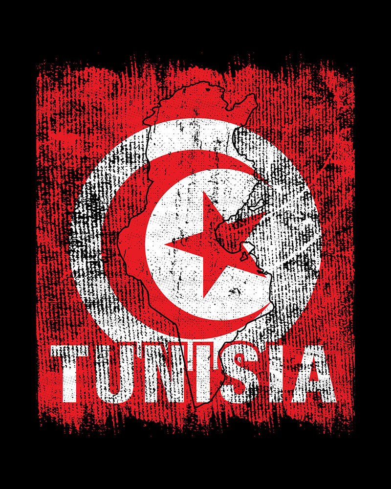 Drapeau et carte de la Tunisie T-shirt unisexe