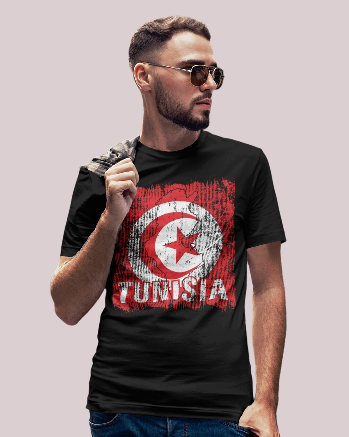 Drapeau et carte de la Tunisie T-shirt unisexe