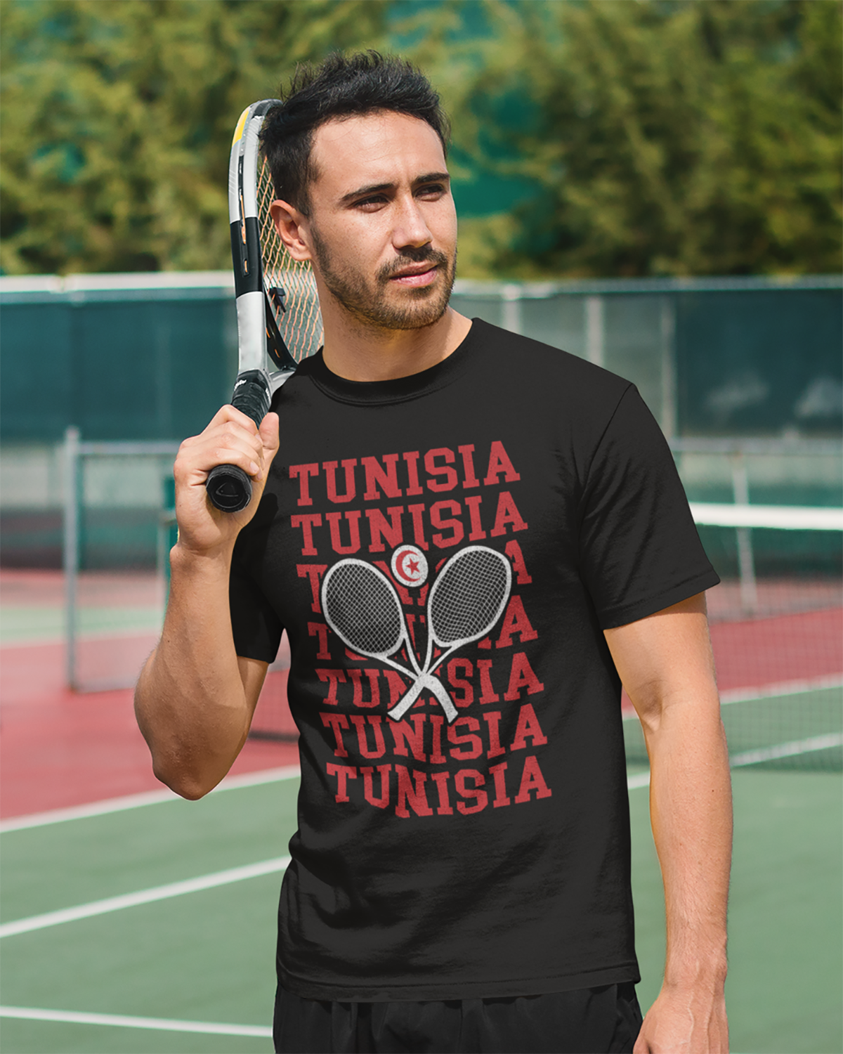 Tunisia Tennis - Flag Color Unisex T-shirt