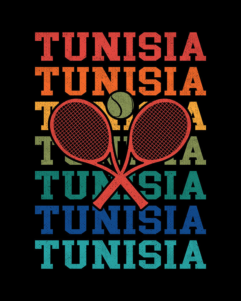 Tunisie Tennis - T-shirt unisexe rétro vintage