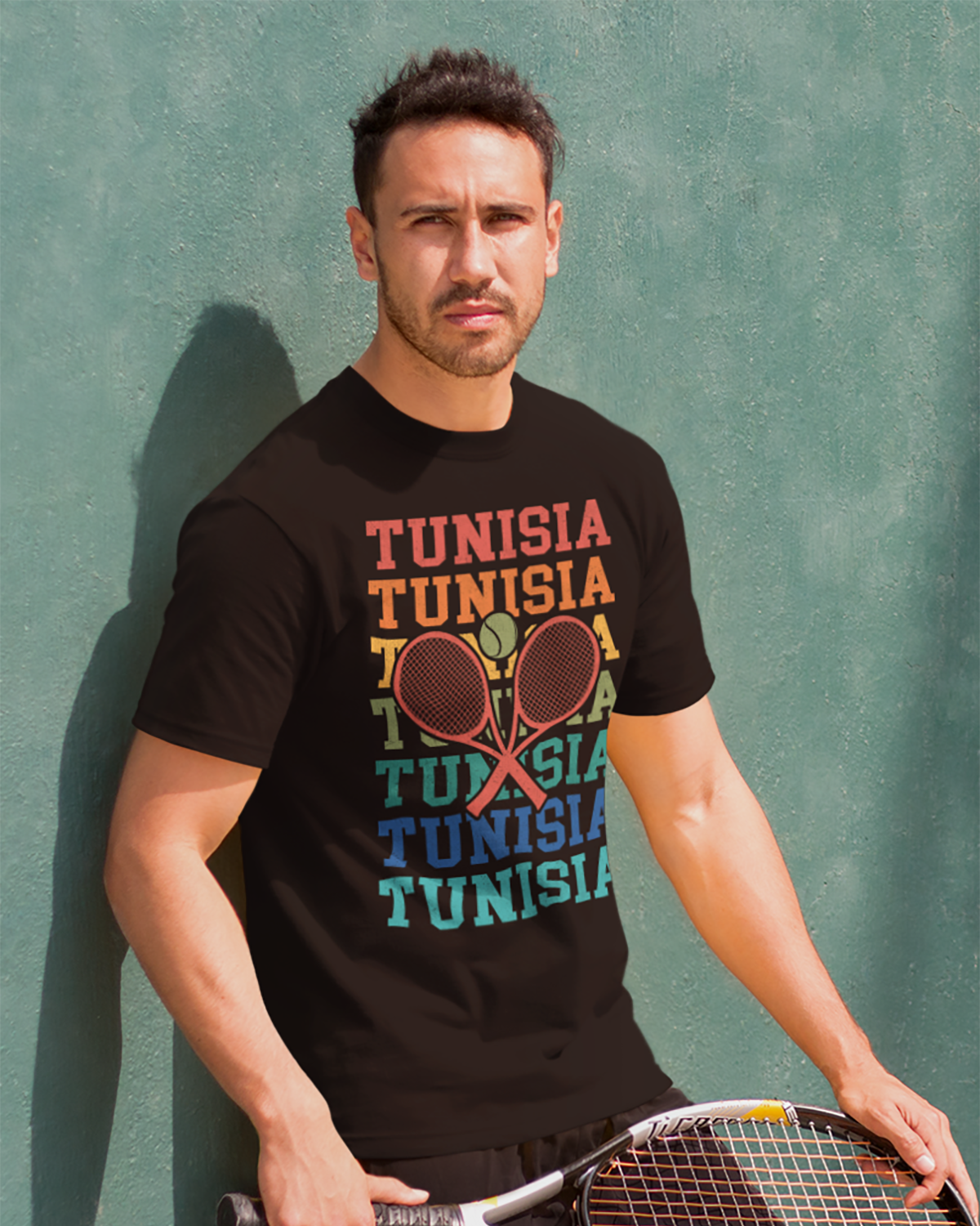 Tunisie Tennis - T-shirt unisexe rétro vintage